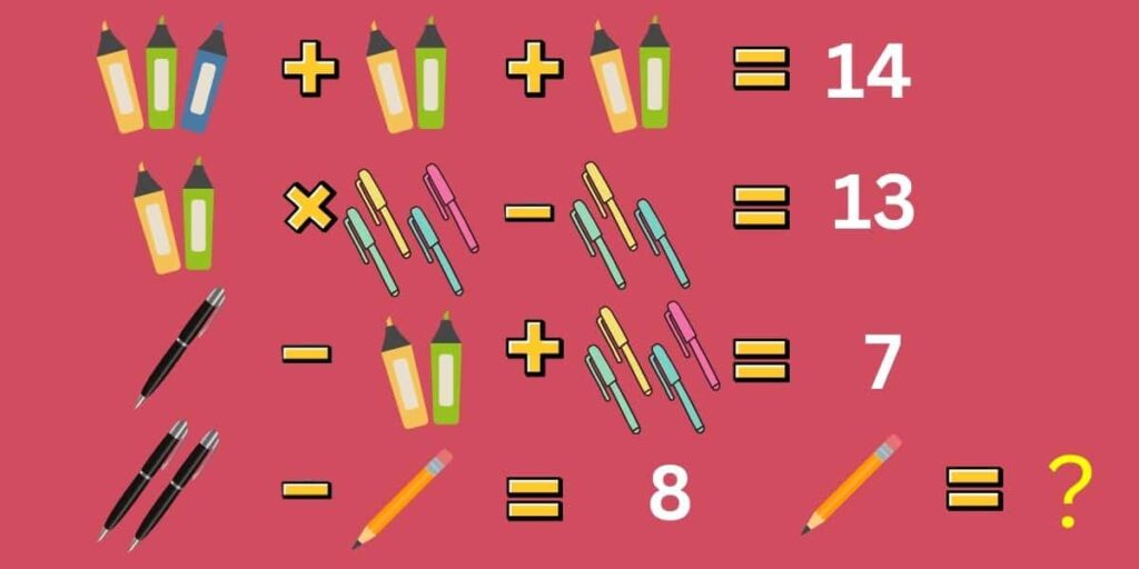 Crack the Code to test your IQ: What's Each Stationery Item Worth? (8-Second Challenge!)