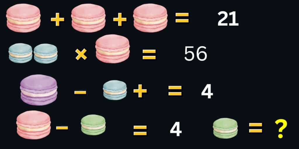 Test your IQ with this crack the code brain teaser: solve the macaron mystery in just 9 seconds!