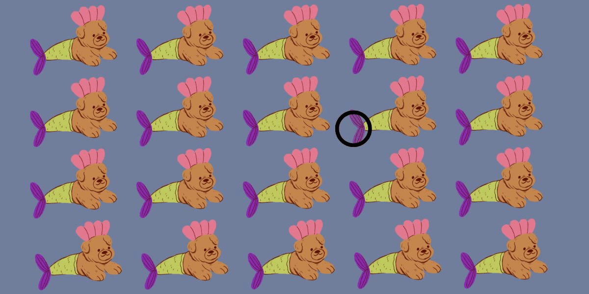 Only 5% can triumph! discover the distinctive mermaid puppy in under 6 seconds – can you spot the odd one out challenge?